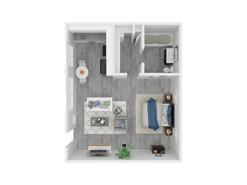Studio Floor Plan  at Aspire Sacramento Apartments, California, 95825